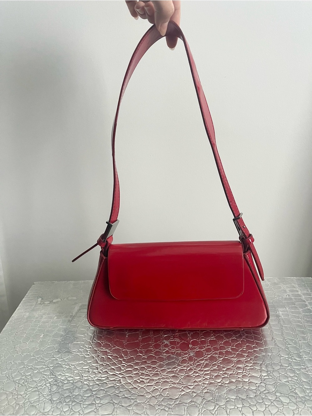 Zara Red Shoulder Bag with Flap